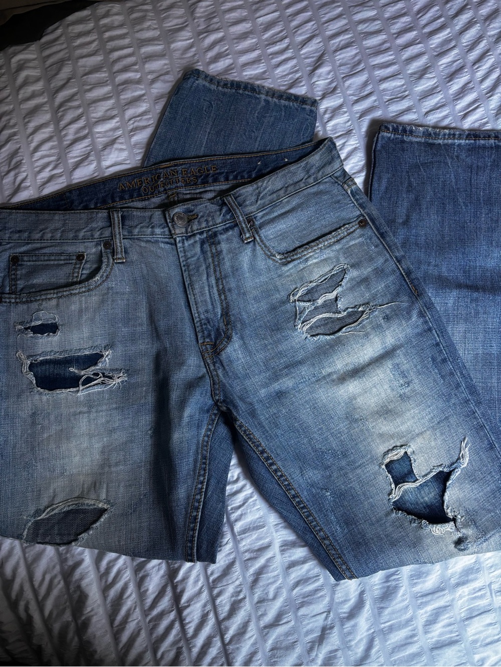 American Eagle Outfitters Light Blue Distressed Men’s Slim Stretch vintage Jeans